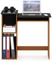 Bureau de jeu large avec tiroir, plateau pour clavier, étagères de rangement, surface en bois noir moderne, table d'ordinateur pour bureau à domicile, organisateur latéral pour dortoir
