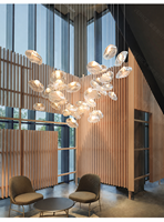 Lustre en verre soufflé à la main de style nordique personnalisé, luminaire suspendu moderne en forme de bulle pour hall d'hôtel, villa, escalier, salon