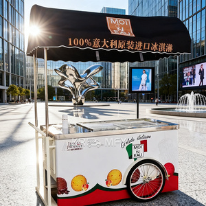 Chariot à glaces mobile entièrement équipé, durable et tendance, pour la vente de gelato - Product Image 3