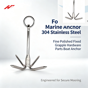 Ancre marine à quatre griffes en acier inoxydable 304 poli fin, pièces de quincaillerie pour ancre de bateau - Product Image 4