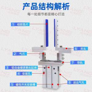 Pinza de Cilindro para Brazo Robótico K8 con Accesorio de Posicionamiento Ajustable MHZL2-16DL, Mordazas Paralelas para una Apertura Mejorada - Product Image 1