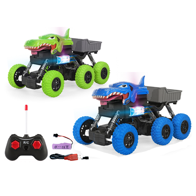 QS Shantou China Children 4WD 4-Channel Remote Control 1:24 Scale Dinosaur Climbing Car Toy with 80m Range Ready-to-Go