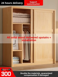 <span class=keywords><strong>Armario</strong></span> Moderno Convertible de Madera Maciza con Puertas Corredizas, Ensamblaje Personalizable, Muebles de Dormitorio, Entrega e Instalación - Product Image 3