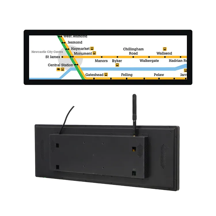 Lecteur de publicité intérieur numérique personnalisé signalisation barre étirée écran LCD moniteur affichage pour Bus Rail Trans