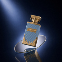 Bouteille en verre vide haut de gamme 30ml 50ml 100ml avec logo personnalisé, couleur artistique, couvercle doré irrégulier et coffret cadeau