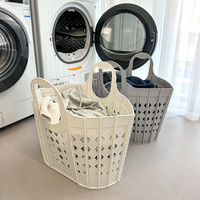 Panier à linge pliable multifonctionnel, durable, écologique, en plastique, avec poignée, organiseur de vêtements pliable pour la maison et la salle de bain