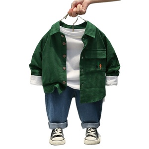Vêtements pour enfants en coton biologique rayé, décontractés, de qualité supérieure, à prix de gros, nouvelle collection, mode cool, costumes d'automne pour garçons - Product Image 1