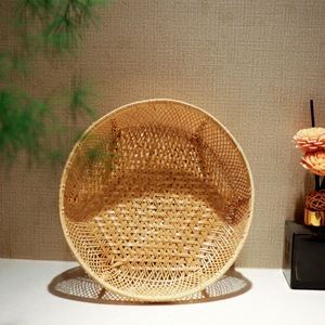 <b>Bamboo</b> Woven Fruit Basket Round 22X22X8 Cm For Kitchen Food Storage - Product Image 3