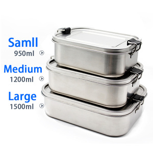 Boîte à lunch écologique anti-fuite en acier inoxydable, boîte à lunch portable, boîte à lunch bento pour enfants - Product Image 3