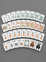 Jeu de Mahjong Moderne de Luxe en Acrylique, Tuiles de Mahjong Personnalisées Gravées, 4 Joueurs, Jeu de Casino à Domicile, Coffret Cadeau, Vente en Gros