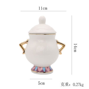 Trianglelyi — ensemble de théière <span class=keywords><strong>la</strong></span> belle et <span class=keywords><strong>la</strong></span> bête, théière en céramique, avec soucoupe, théière peinte en porcelaine, cars potter - Product Image 5