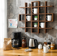 Étagère murale en bois moderne personnalisable pour le salon et la cuisine, étagères de présentation pour tasses à café