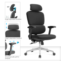 Chaises de bureau ergonomiques de direction à dossier haut en mousse à mémoire de forme pour le confort au travail, fabriquées en Chine