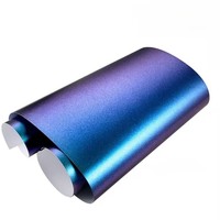 Film de changement de couleur de carrosserie de voiture, violet charmant, bleu intérieur, protection anti-rayures, modèle ZML001, découpe électro-optique