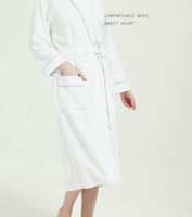 Peignoir de bain en coton de haute qualité pour femme, personnalisé avec logo, pour hôtel et spa, séchage rapide, col en V, fermeture à cordon, long