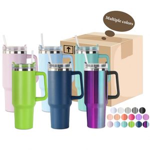 40Oz Multiple Colors Coffee Beer Travel <b>Mugs</b> Cups <b>Large</b> Capacity Vacuum Insulated Tumbler With Lid and Straw - Product Image 1