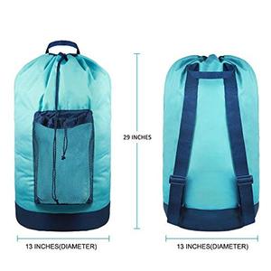 150L <b>Laundry</b> Bag Backpack <b>Foldable</b> Clothes Hamper Bag with Drawstring Closure for College Apartment Laundromat - Product Image 2