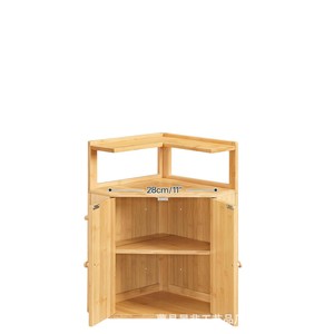 Armoire de rangement d'angle Yan Fei en bambou, 4 niveaux, couleur bois naturel, organisateur de bureau, de cuisine, pour pain et thé - Product Image 5