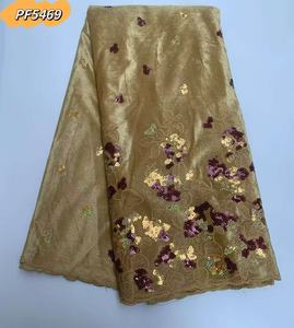 Inmyshop Pizzo Africano in Velluto <span class=keywords><strong>con</strong></span> Paillettes Perlescenti Tessuto in Pizzo Nigeriano Perfetto per Abiti da Cerimonia - Product Image 6
