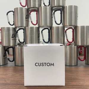 200ml 300ml Outdoor Camping Travel Portable Stainless Steel Coffee Cup Double Walled Carabiner Mug with Handle - Product Image 4