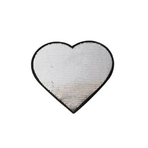 Modern Anniversary Sublimation Big Heart Shape Sequin Patches <b>Sticker</b> Custom - Product Image 3