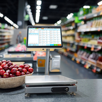 Terminal de point de vente Android à écran tactile intelligent avec balance numérique IA, impression d'étiquettes, caméra de reconnaissance, caisse enregistreuse Intel i5, garantie 1 an