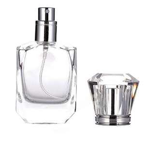Wholesale 30ml <b>Glass</b> Empty Perfume Spray Bottle Silver Pump Empty <b>Square</b> <b>Glass</b> Perfume Bottle - Product Image 3