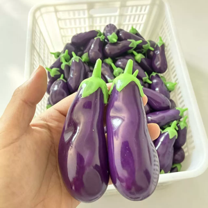 Boules moelleuses faites à la main à l'huile de coco et d'aubergine, jouets créatifs anti-stress à base de légumes et de fruits - Product Image 3