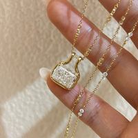 Aazuo – bijoux de luxe réels, gros diamants cultivés en laboratoire, 3,0 ct, pendentif carré en or jaune massif 18 carats avec chaîne, cadeau d'amour pour femme