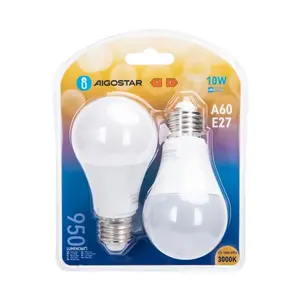 Ampoule LED A60 E27 10W, lot de 2 pièces, efficacité énergétique, longue durée de vie, idéale pour l'éclairage domestique et l'économie d'énergie. - Product Image 2