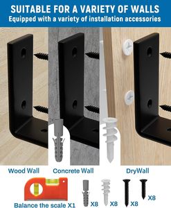 DIY 플로팅 선반 1/5 인치 두꺼운 선반 브래킷에 대 한 10 인치 헤비 듀티 금속 검은 벽 브래킷 - Product Image 3