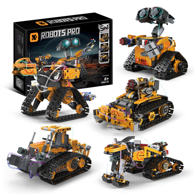 Educational Toy 5 in 1 STEM Programming Robots Remote Control Plastic ABS 334 Pieces Ages 7-14