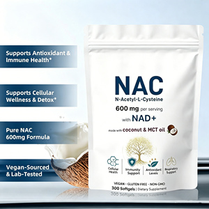 แคปซูลซอฟเจลวิตามินสำหรับผู้ใหญ่ <span class=keywords><strong>NAC</strong></span> & NAD+ ยี่ห้อ OEM/ODM, ซอฟเจล N-Acetyl L-Cysteine ผลิตจากน้ำมันมะพร้าวและน้ำมัน MCT สำหรับดีท็อกซ์<span class=keywords><strong>ตับ</strong></span> - Product Image 3