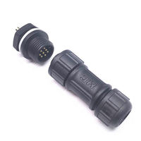 Connecteur d'alimentation industriel mâle/femelle en plastique étanche série 2 3 4 broches, type vis M12, IP68, pour éclairage par câble