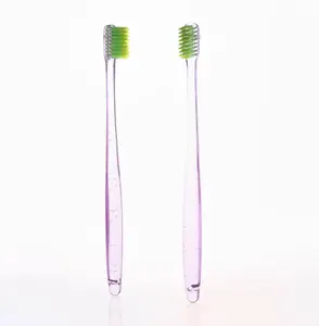 Японская прозрачная зубная щетка PETG с небольшой головкой и блестками, зубная щетка с конической щетиной зеленого чая для взрослых