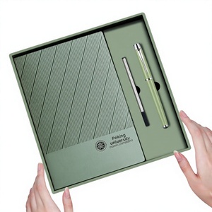 Set de Regalo de Cuaderno de Negocios de Alta Gama Personalizado, con Cubierta de PU, Encuadernación con Hilo de Papel Dowling, para Reuniones, <span class=keywords><strong>Día</strong></span> del Maestro, Escuela - Product Image 1