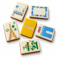 Jeu de tuiles de Mahjong américaines en acrylique, motif monuments de Paris en relief, résistant à l'eau et aux taches, imprimé UV, vente en gros, nouveauté