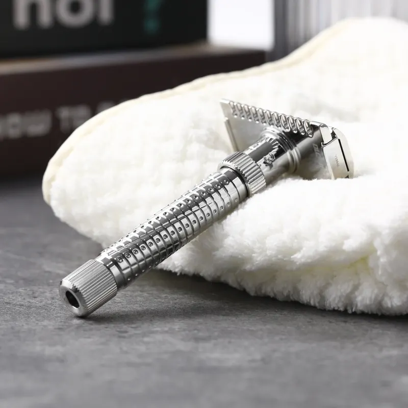 Двойная открытая расческа Yaqi из нержавеющей стали, регулируемая Безопасная бритва для мужчин для бритья
