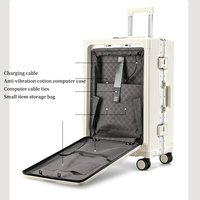 Valise de voyage à ouverture frontale de qualité supérieure 20/22/24/26/28 pouces Grande capacité Valise cabine avec port de charge USB