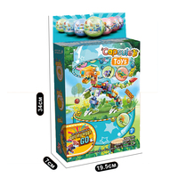 QS Nouveauté Jouets en briques miniatures d'animaux de dessin animé pour la maternelle, en plastique, 12 en 1, ensemble de blocs de construction de dinosaures, jouets en capsule pour enfants