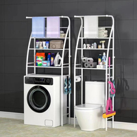 Étagère de toilette personnalisée à 3 niveaux en métal, gain de place pour salle de bain, étagère de balcon à 3 niveaux et organisateur de rangement pour toilettes