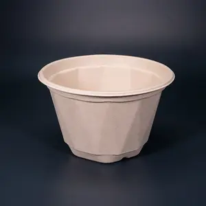 Bagasse Diamond Shaped Bowl Paper Pulp Salad Unbleached Primary Colors High Volume Customized Bagasse Soup Bowls