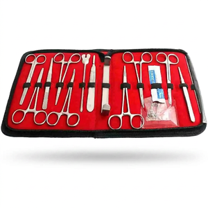Surgical Instrument Set For Medical Students Suture Training With Scissors Forceps And <b>Needles</b> In Red <b>Case</b> Manual Operation - Product Image 2