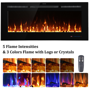Calentador de <span class=keywords><strong>chimenea</strong></span> eléctrico decorativo Luxstar de 84 pulgadas con temperatura ajustable, decoración de <span class=keywords><strong>chimenea</strong></span> eléctrica de llama realista - Product Image 2