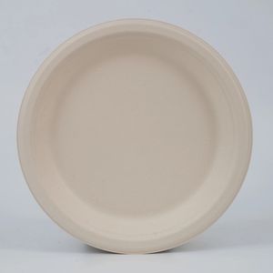 Platos Redondos Desechables de Bagazo de 6 Pulgadas, No Tóxicos, Aptos para Microondas, Resistentes al Calor, Naturales, Pequeños, para Niños y Comidas Diarias - Product Image 2