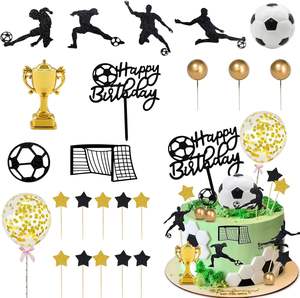 Décorations de gâteau réutilisables sur le thème du sport avec chiffres pour fête d'<span class=keywords><strong>anniversaire</strong></span> de garçons - Ensemble personnalisable en <span class=keywords><strong>EVA</strong></span>/mousse - Product Image 2