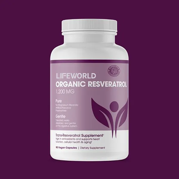 Lifeworld NAD nicotinamide mononucleotide 500mg organic 20% resveratrol grape skin extract powder resveratrol capsules