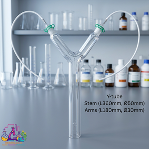 Olfactómetro en Y con vástago L360 (50) y brazo L180 (30 mm) Instrumento de laboratorio de vidrio para medición y análisis - Product Image 2