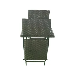 3 pezzi tavolo pieghevole Set sedie in Rattan mobili tavolo pieghevole e sedie in acciaio tavolo da pranzo Picnic PE moderno all'aperto 2 anni