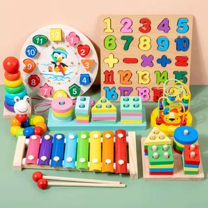 Jouet en bois pour l'éducation précoce des enfants : Piano musical à octaves, chenille Montessori, jeu de perles à aligner, 11 types de jouets en bois - Product Image 3